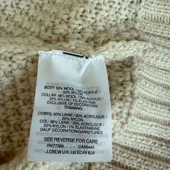 J. CREW EMBELLISHED CABLE SWEATER preppy wool blend size S - Picture 8 of 10